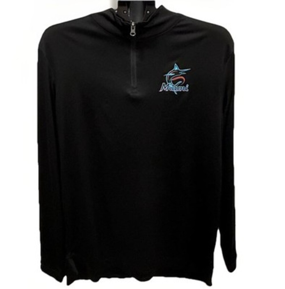 Miami Marlins Fanatics Quarterback Quarter-Zip Top - Black
